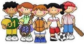 Cartoon Graphic of Children with different sports equipment