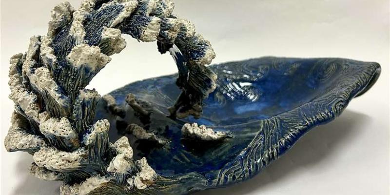 Yasmine Afram received a National Silver Award for her ceramic piece "Wave"